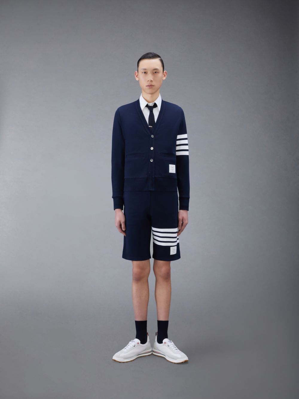 Shorts De Suor Thom Browne Classic Loopback 4-Bar Masculino Azuis | HPP40Q80183