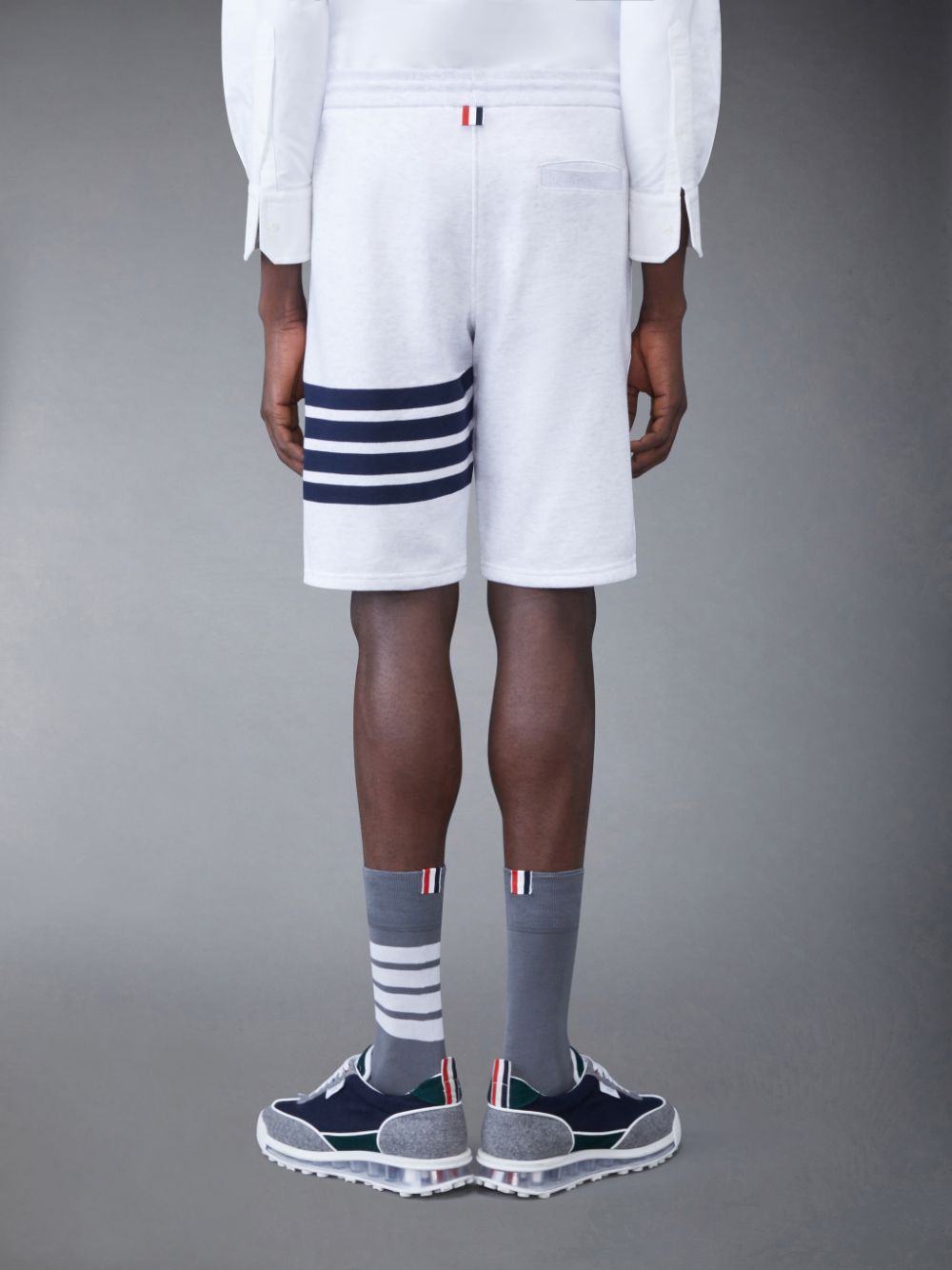Shorts De Suor Thom Browne Classic Loopback 4-Bar Masculino Branco | LLZ02D24829