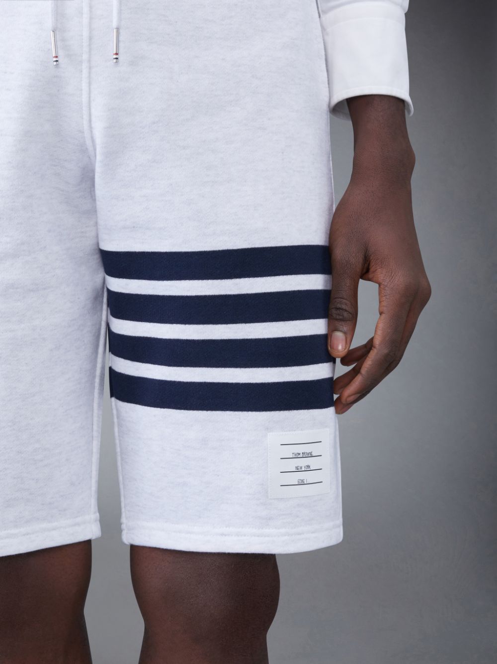 Shorts De Suor Thom Browne Classic Loopback 4-Bar Masculino Branco | LLZ02D24829