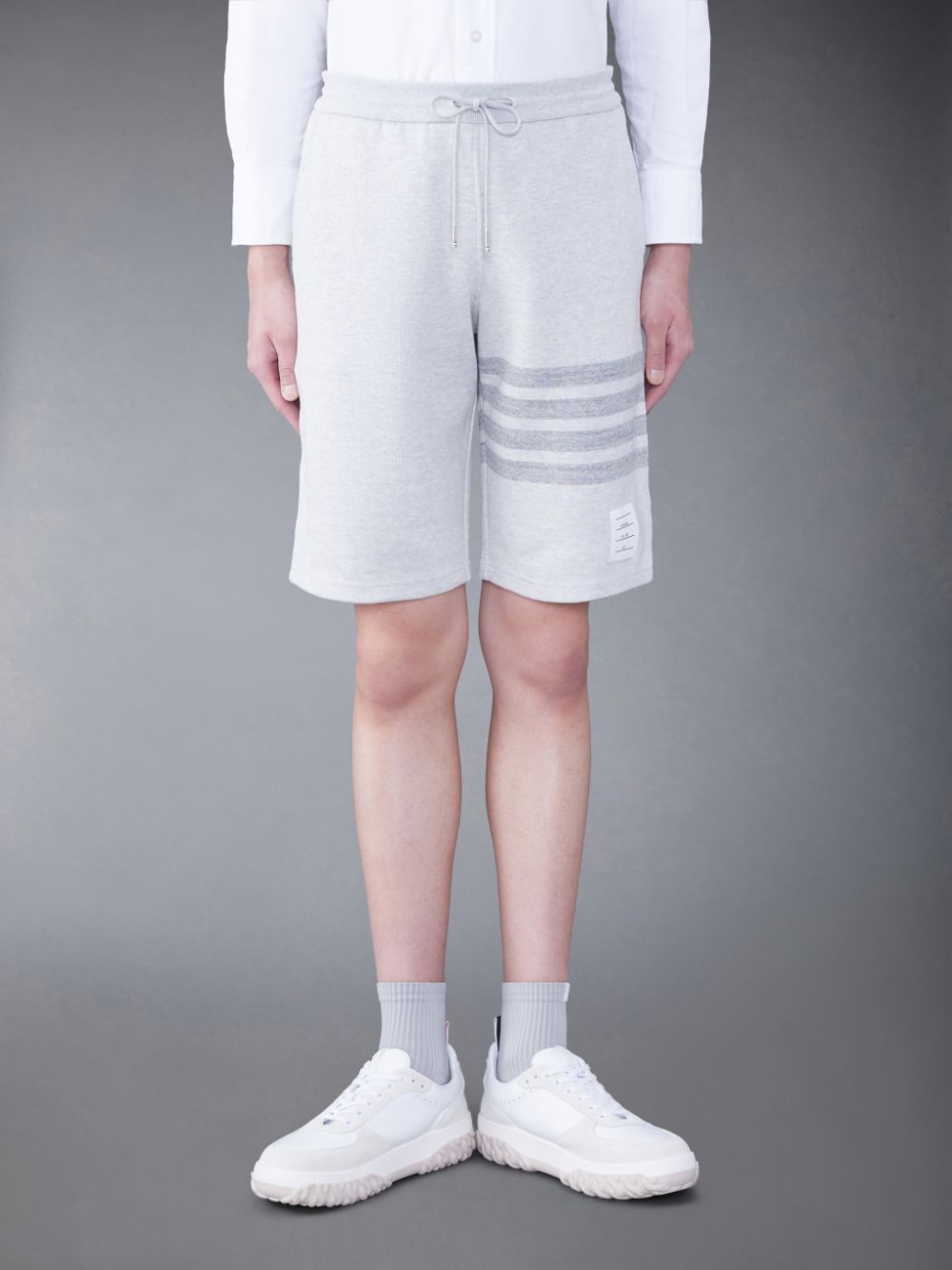 Shorts De Suor Thom Browne Double Face Knit 4-Bar Masculino Cinzentas | OOZ62A78491