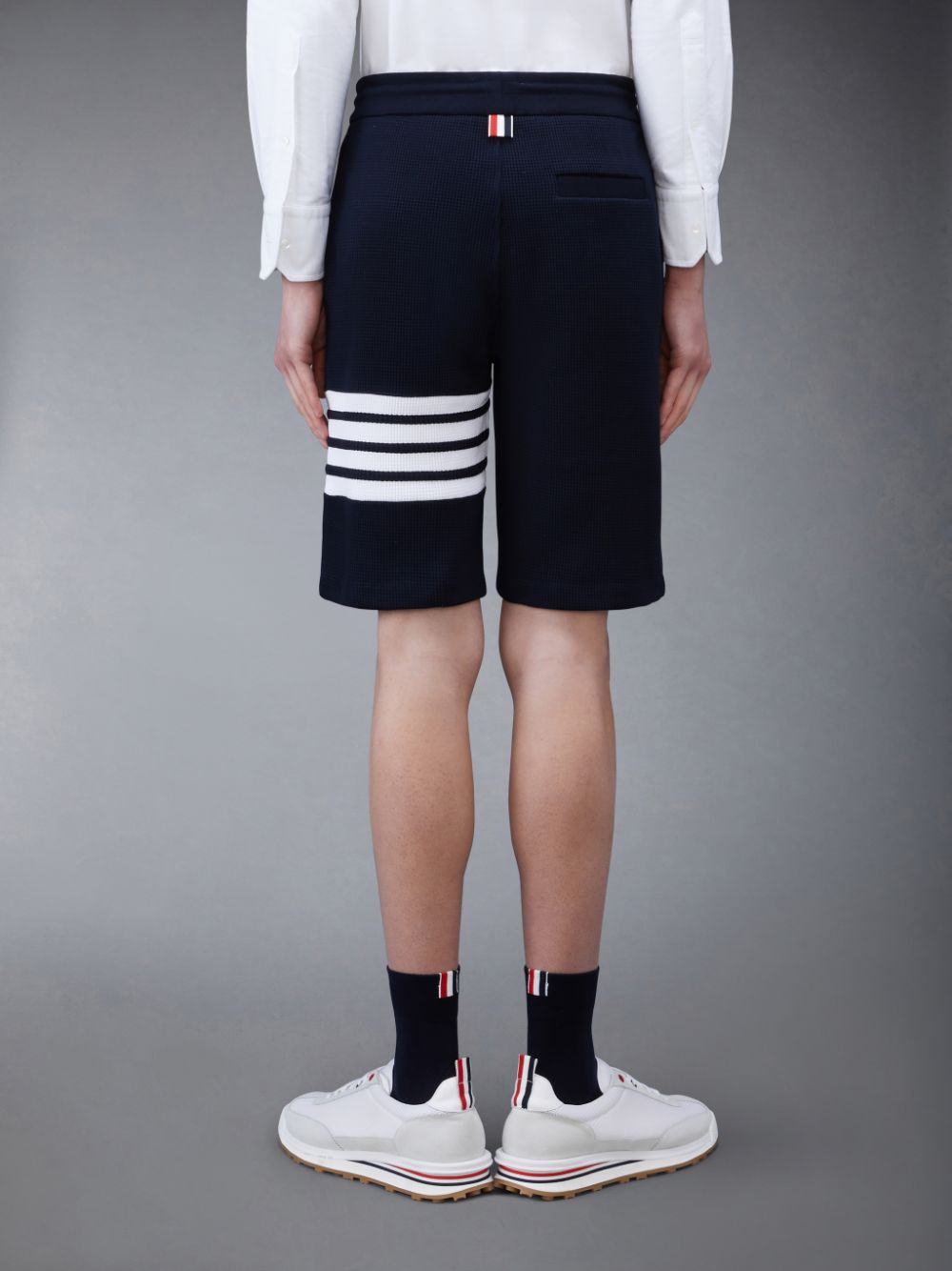 Shorts De Suor Thom Browne Waffle 4-Bar Masculino Azuis | HQF06C34277