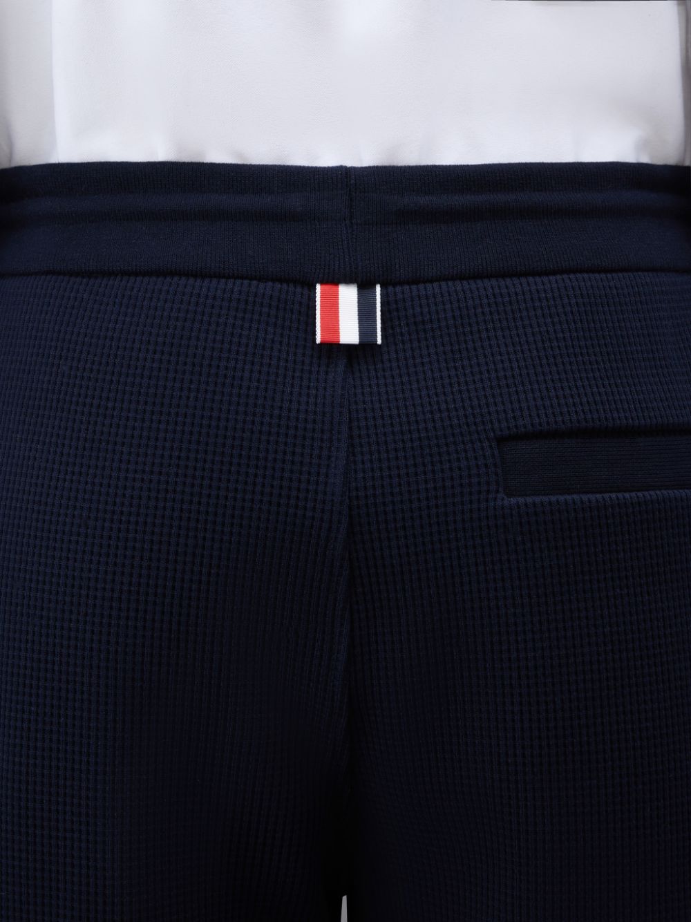 Shorts De Suor Thom Browne Waffle 4-Bar Masculino Azuis | HQF06C34277