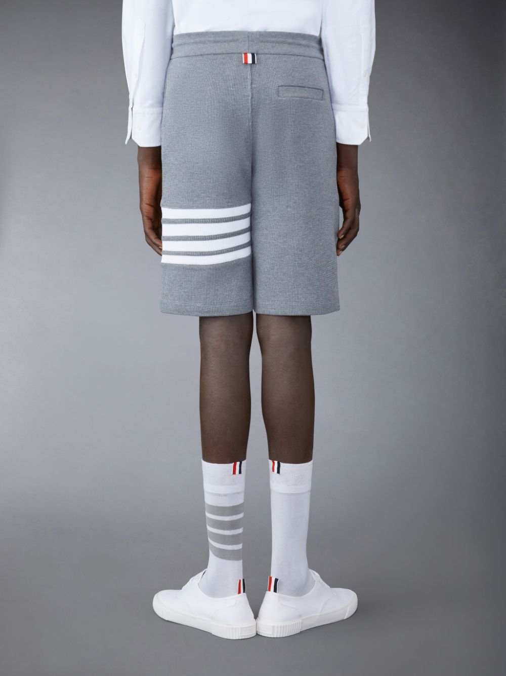 Shorts De Suor Thom Browne Waffle 4-Bar Masculino Cinzentas | MRX07C33843