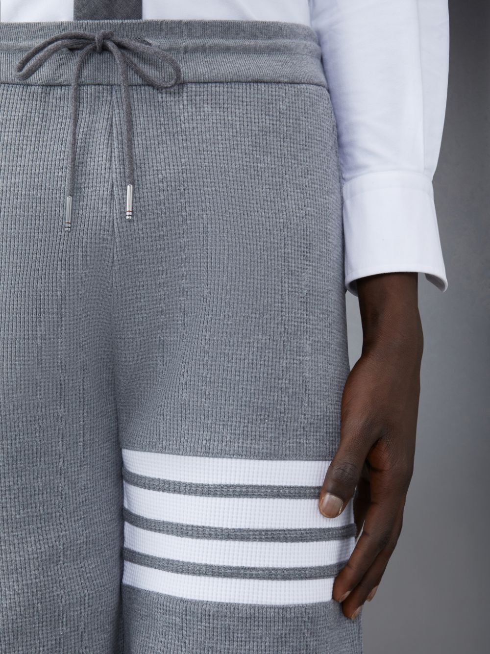 Shorts De Suor Thom Browne Waffle 4-Bar Masculino Cinzentas | MRX07C33843