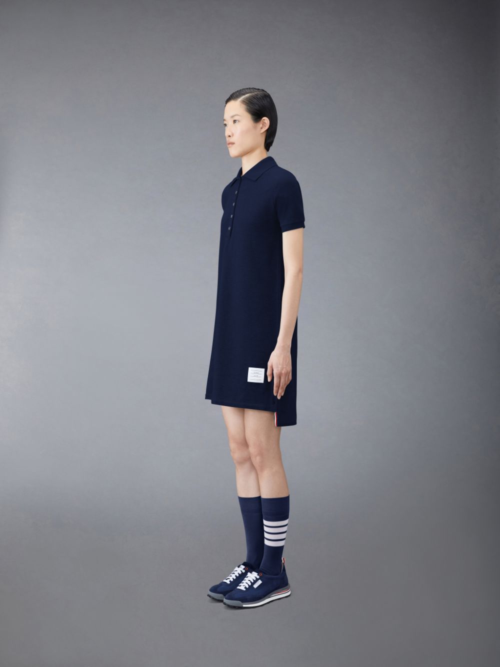 Vestido Thom Browne Classic Pique Stripe Polo Feminino Azuis | ICO46O96757