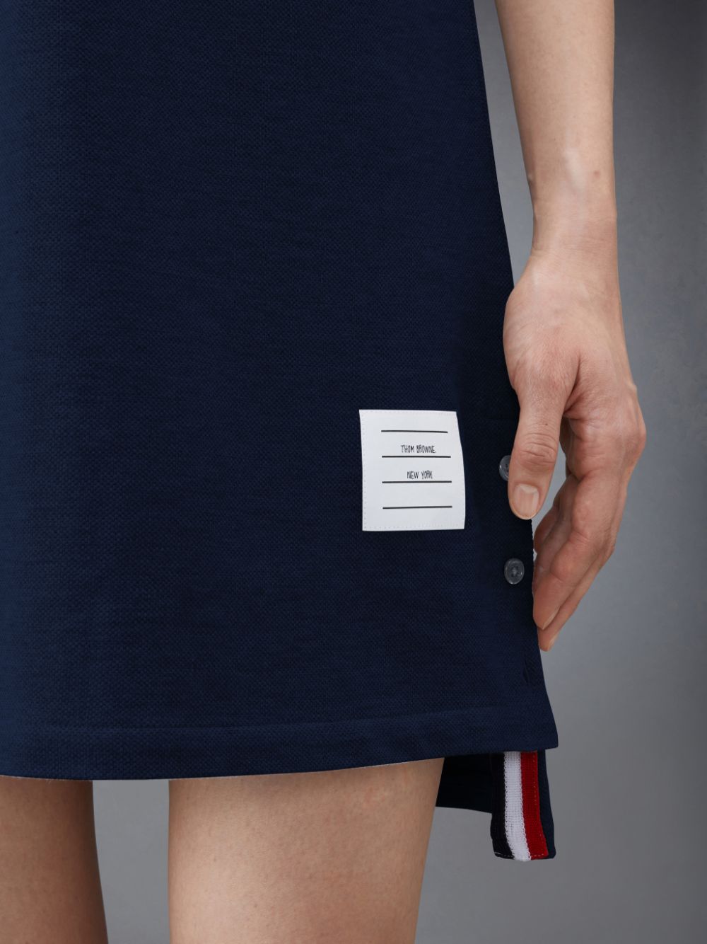 Vestido Thom Browne Classic Pique Stripe Polo Feminino Azuis | ICO46O96757