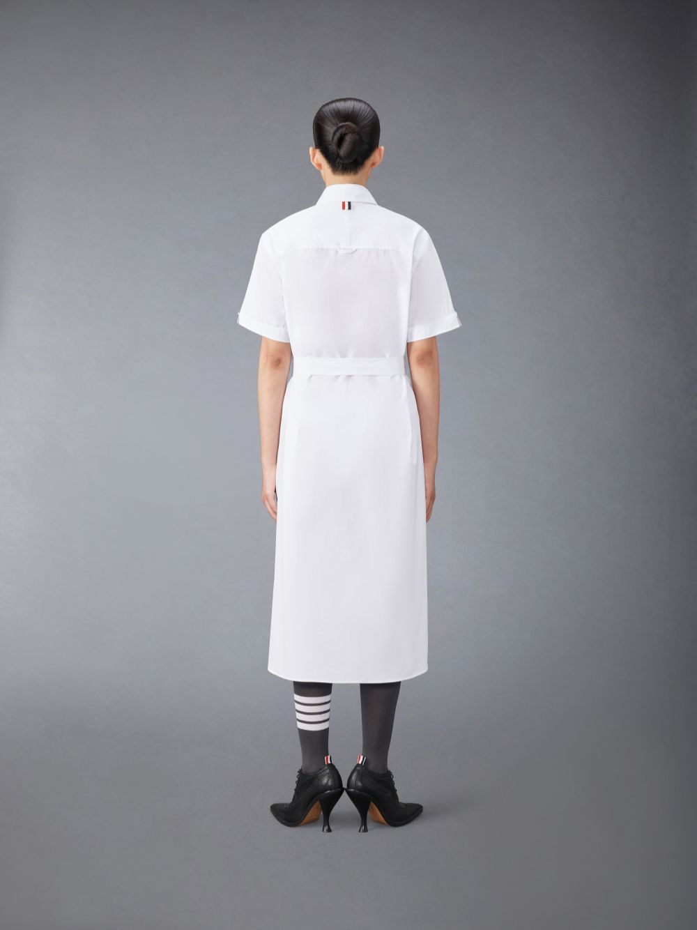 Vestido Thom Browne Solid Poplin Midi Shirt Feminino Branco | RLO87S23705