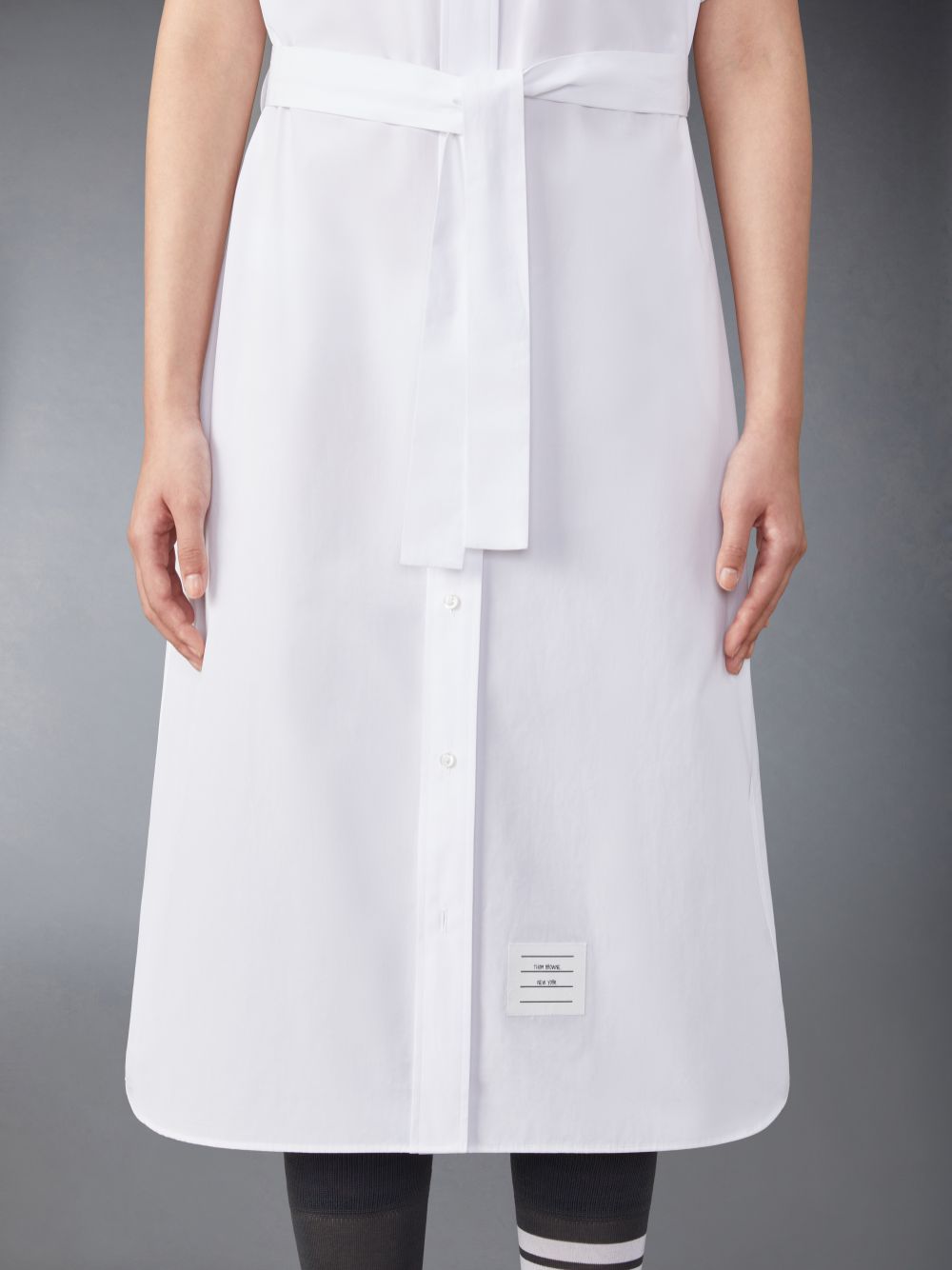 Vestido Thom Browne Solid Poplin Midi Shirt Feminino Branco | RLO87S23705
