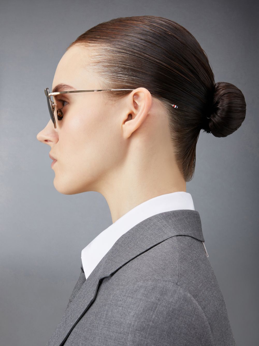 Óculos de Sol Thom Browne Titanium Aviator Feminino Douradas | OPQ92S17706