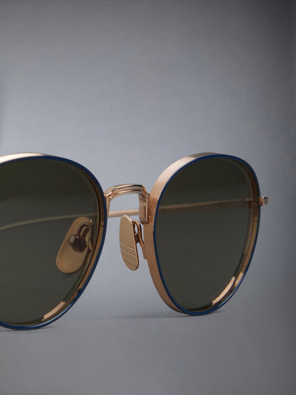 Óculos de Sol Thom Browne Titanium Round Masculino Douradas | KNE57W64949